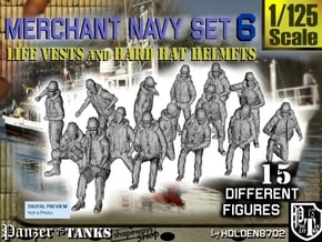 1-125 Merchant Navy Set 6 in Tan Fine Detail Plastic