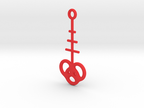 Interlocking rings earring in Red Processed Versatile Plastic