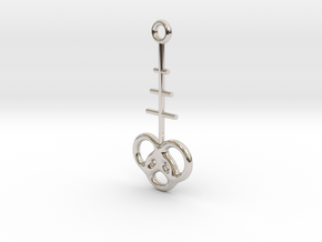 Interlocking rings earring in Platinum