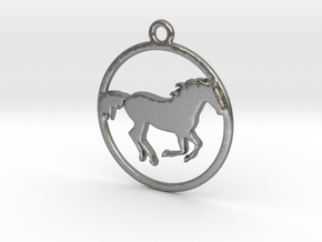 Horse Pendant in Natural Silver