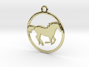 Horse Pendant in 18k Gold Plated Brass