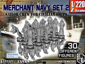 1-220 Merchant Navy Crew Set2 in Tan Fine Detail Plastic