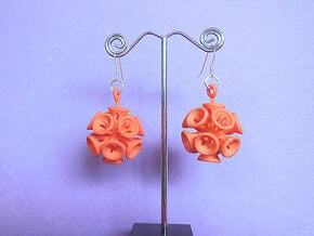 Suckerballs - A pair of 3D printed earrings in Orange Processed Versatile Plastic