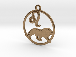  Leo Zodiac Pendant in Natural Brass