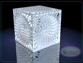 Voronoi cube lampshade ~ 100mm tall in White Processed Versatile Plastic