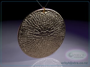 Thalassiosira pseudonana Diatom Pendant ~ 40mm in Polished Bronze
