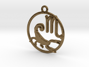 Scorpio Zodiac Pendant in Natural Bronze