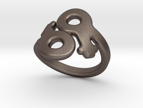 Saffo Ring 15 – Italian Size 15 in Polished Bronzed Silver Steel