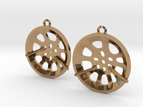 Double Seconds "essence" steelpan earrings, S in Polished Brass
