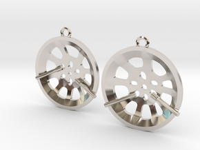 Double Seconds "essence" steelpan earrings, S in Rhodium Plated Brass