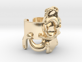 Jester Hyena Skull Ring Part 2  in 14k Gold Plated Brass