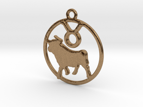 Taurus Zodiac Pendant in Natural Brass