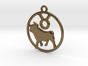 Taurus Zodiac Pendant in Natural Bronze