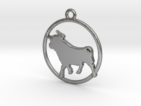 Taurus Pendant in Natural Silver