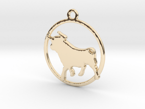 Taurus Pendant in 14k Gold Plated Brass