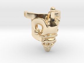 Jester Human Skull Ring Part 1 in 14k Gold Plated Brass