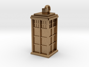 TARDIS key fob in Natural Brass