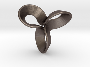 Möbius Clover in Polished Bronzed Silver Steel