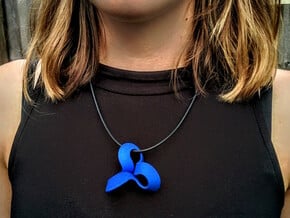 Möbius Clover in Blue Processed Versatile Plastic