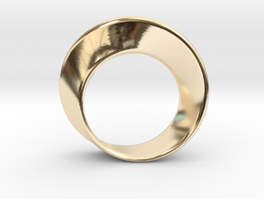 Mobius Strip Ring (Size 6) in 14k Gold Plated Brass: 6 / 51.5