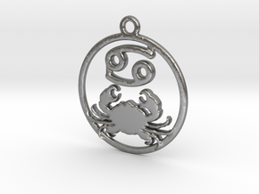Cancer Zodiac Pendant in Natural Silver