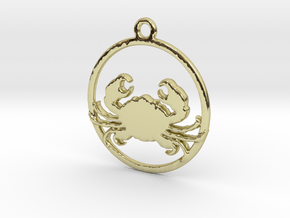 Cancer Pendant in 18k Gold Plated Brass