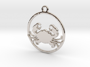 Cancer Pendant in Rhodium Plated Brass