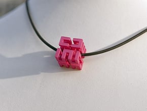 Hilbert cube ( pendant ) in Pink Processed Versatile Plastic