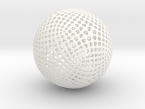 Designer Sphere in White Processed Versatile Plastic