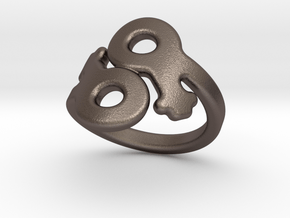 Saffo Ring 17 – Italian Size 17 in Polished Bronzed Silver Steel