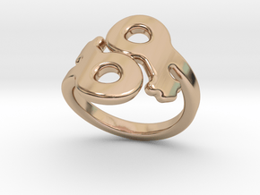 Saffo Ring 18 – Italian Size 18 in 14k Rose Gold Plated Brass