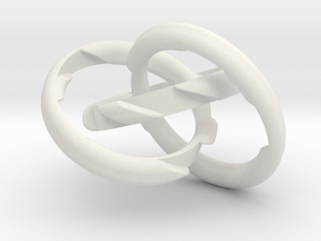 Three Phase Puzzle Ring in White Natural Versatile Plastic: 6 / 51.5