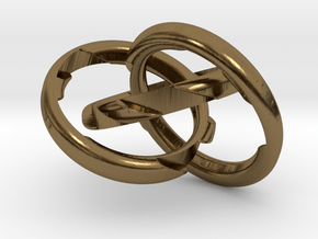 Three Phase Puzzle Ring in Polished Bronze (Interlocking Parts): 6 / 51.5