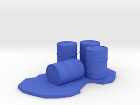 Leaking Drums with Spill, 1/64 in Blue Processed Versatile Plastic