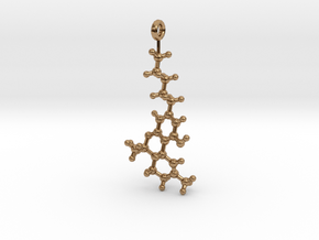 THC Molecule  in Polished Brass
