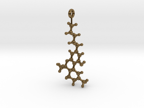 THC Molecule  in Polished Bronze