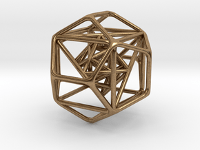 Nested Platonic Solids 1.4" in Natural Brass