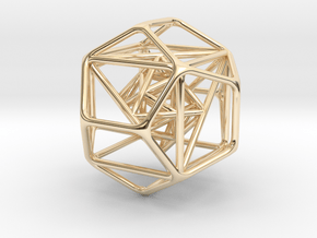 Nested Platonic Solids 1.4" in 14K Yellow Gold