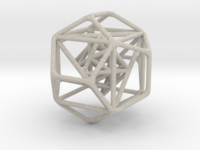 Nested Platonic Solids 1.4" in Natural Sandstone