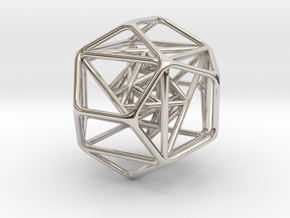 Nested Platonic Solids 1.4" in Rhodium Plated Brass