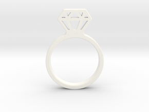 Diamond ring Ginetta in White Processed Versatile Plastic: Small