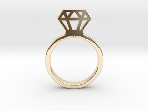 Diamond ring Ginetta in 14K Yellow Gold: Small