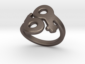 Saffo Ring 19 – Italian Size 19 in Polished Bronzed Silver Steel