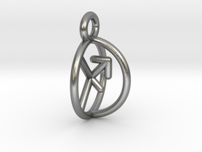 Chiron Key Sagittarius Archer Symbol Pendant in Natural Silver