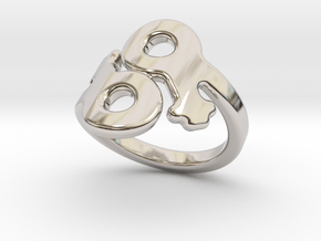 Saffo Ring 20 – Italian Size 20 in Rhodium Plated Brass