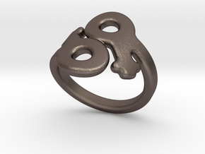 Saffo Ring 21 – Italian Size 21 in Polished Bronzed Silver Steel