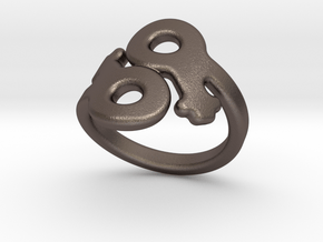 Saffo Ring 22 – Italian Size 22 in Polished Bronzed Silver Steel