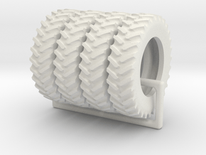 Tractor Tires  1/64 scale / 18.4-R42 tires in White Natural Versatile Plastic