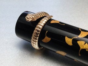 Hognose Snake Ring US4 / Fountain Pen Roll-stopper in Polished Bronze