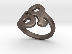 Saffo Ring 25 – Italian Size 25 in Polished Bronzed Silver Steel